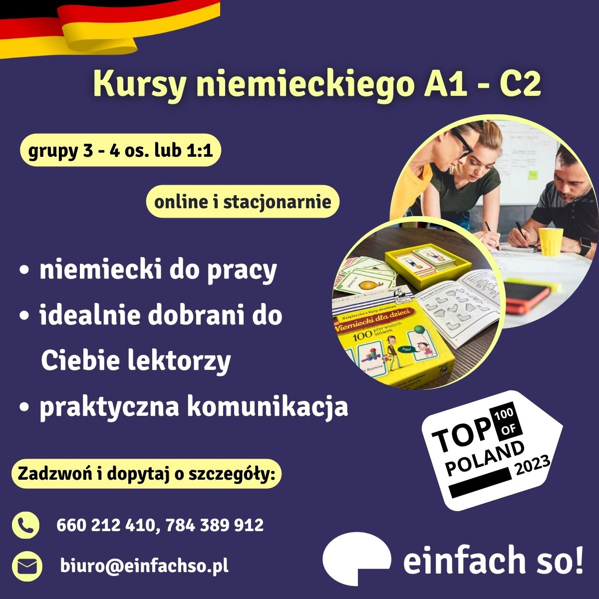 Kursy języka niemieckiego A1-C2 w einfach so!