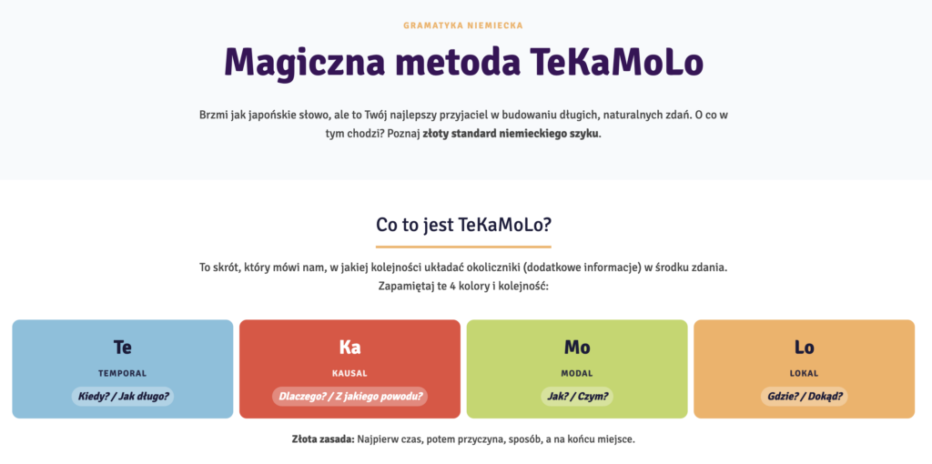 TeKaMoLo - magiczna metoda - einfach so!